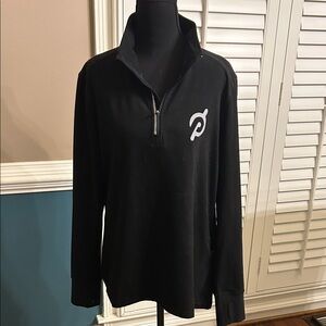 Peloton Black Pullover with Red and White Logo